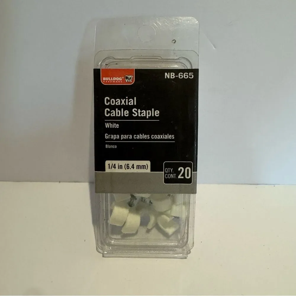 Bulldog Hardware Coaxial white Cable Staples 20 piece